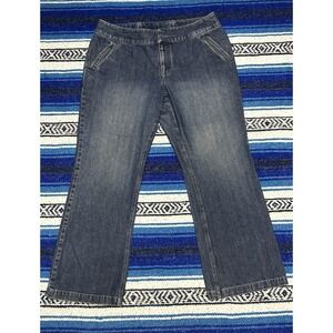 Liz Claiborne Women's Size 16 Dark Wash Straight Leg Jeans Blue Denim